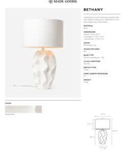 Made Goods Bethany Lamp White With Silver New Arrivals