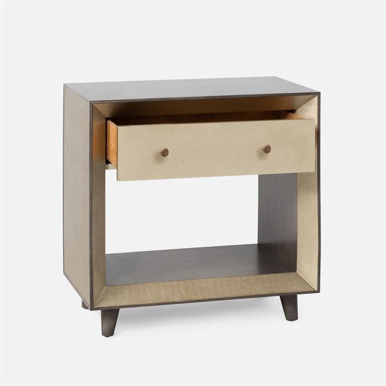 Made Goods Blaine Double Nightstand Champagne Faux Canvas New Arrivals 5 Made Goods Blaine Double Nightstand Champagne Faux Canvas New Arrivals