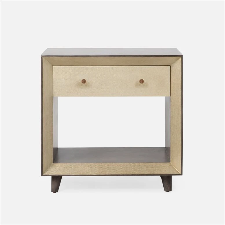 Made Goods Blaine Double Nightstand Champagne Faux Canvas New Arrivals 3 Made Goods Blaine Double Nightstand Champagne Faux Canvas New Arrivals
