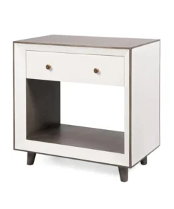 Made Goods Blaine Double Nightstand Pristine Faux Canvas New Arrivals