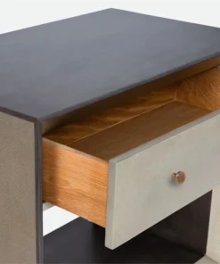 Made Goods New Arrivals Blaine Single Nightstand Champagne Faux Canvas