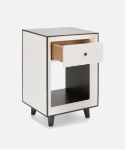 Made Goods New Arrivals Blaine Single Nightstand Pristine Faux Canvas