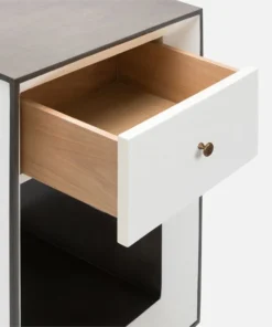 Made Goods New Arrivals Blaine Single Nightstand Pristine Faux Canvas