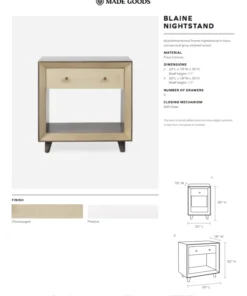 Made Goods Blaine Double Nightstand Champagne Faux Canvas New Arrivals 11 Made Goods Blaine Double Nightstand Champagne Faux Canvas New Arrivals