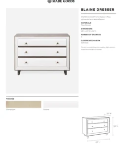 Made Goods Blaine Dresser Champagne Faux Canvas 7 Made Goods Blaine Dresser Champagne Faux Canvas