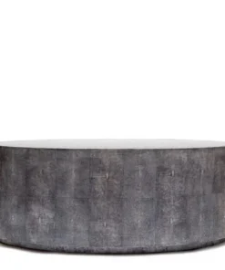 Made Goods New Arrivals Cara Oval Coffee Table Cool Gray Faux Shagreen