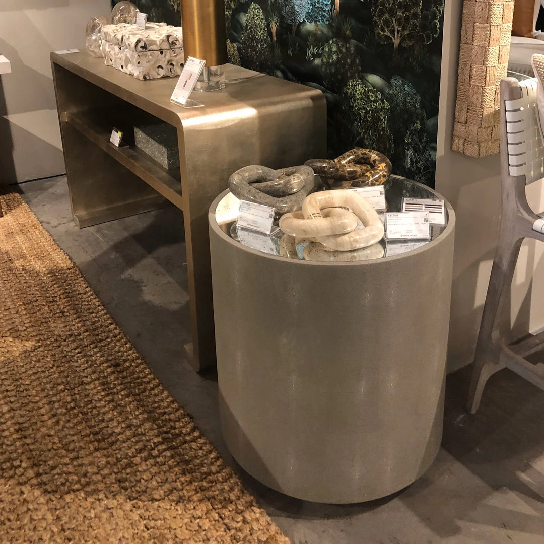 Made Goods New Arrivals Cara Side Table Sand Faux Shagreen 2 Made Goods New Arrivals Cara Side Table Sand Faux Shagreen
