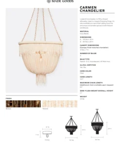 Made Goods Carmen Chandelier Small Natural 7 Made Goods Carmen Chandelier Small Natural