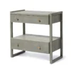 Made Goods New Arrivals Carrigan Double Nightstand Castor Gray Vintage Faux Shagreen