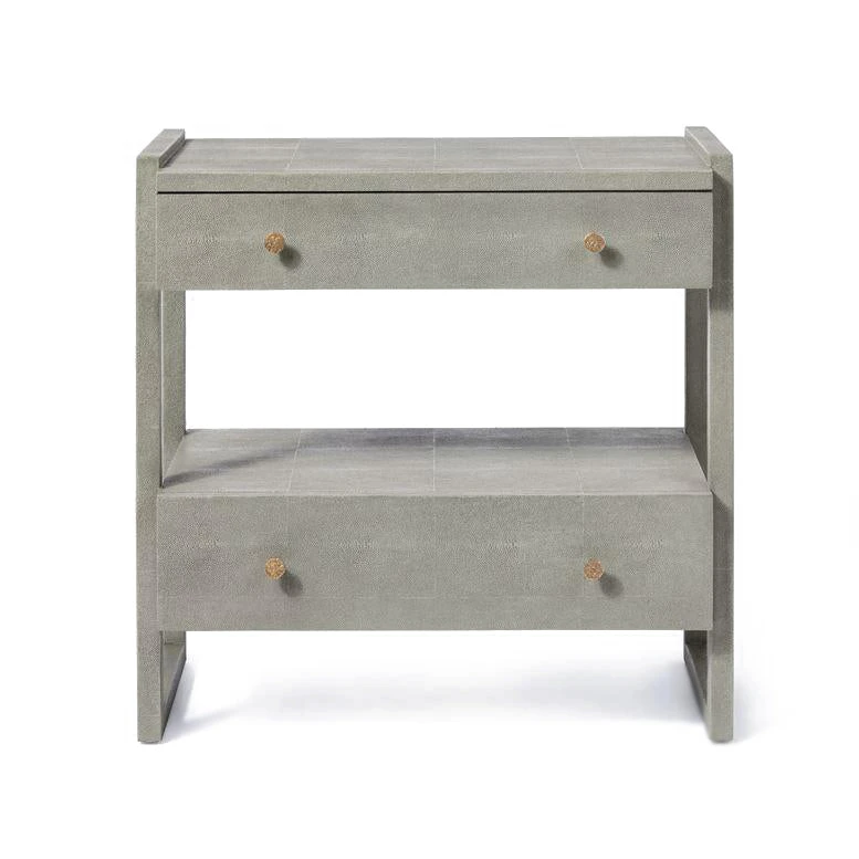 Made Goods New Arrivals Carrigan Double Nightstand Castor Gray Vintage Faux Shagreen 3 Made Goods New Arrivals Carrigan Double Nightstand Castor Gray Vintage Faux Shagreen