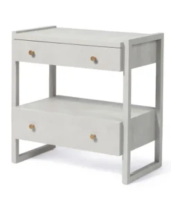 Made Goods New Arrivals Carrigan Double Nightstand French Gray Vintage Faux Shagreen