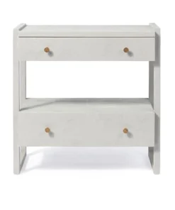 Made Goods New Arrivals Carrigan Double Nightstand French Gray Vintage Faux Shagreen