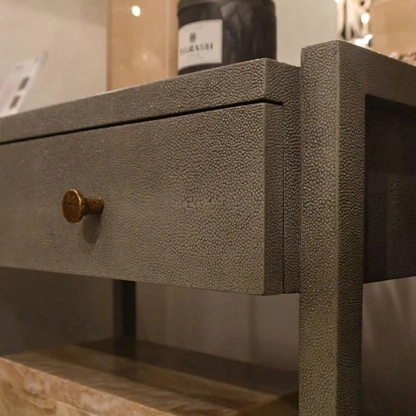 Made Goods Carrigan Single Nightstand Castor Gray Vintage Faux Shagreen 3 Made Goods Carrigan Single Nightstand Castor Gray Vintage Faux Shagreen