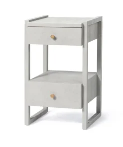 Made Goods Carrigan Single Nightstand French Gray Vintage Faux Shagreen New Arrivals