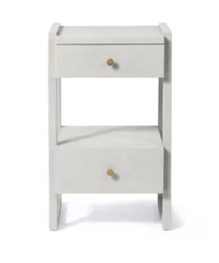 Made Goods Carrigan Single Nightstand French Gray Vintage Faux Shagreen New Arrivals