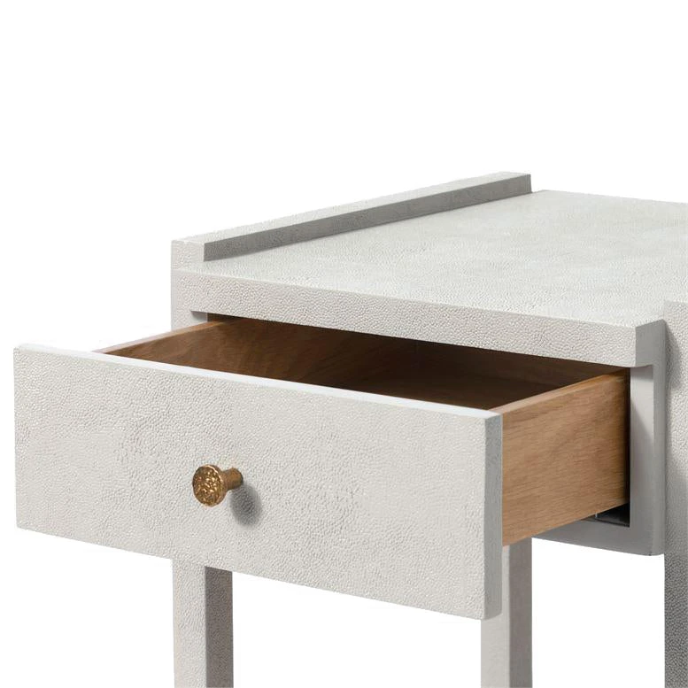 Made Goods Carrigan Single Nightstand French Gray Vintage Faux Shagreen New Arrivals 3 Made Goods Carrigan Single Nightstand French Gray Vintage Faux Shagreen New Arrivals