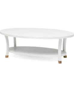 Made Goods Caterina Coffee Table Moon White Faux Raffia