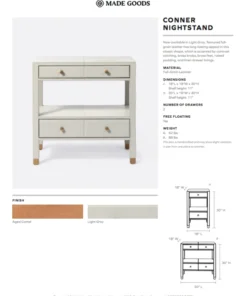 Made Goods Conner Double Nightstand Dark Tan New Arrivals 15 Made Goods Conner Double Nightstand Dark Tan New Arrivals