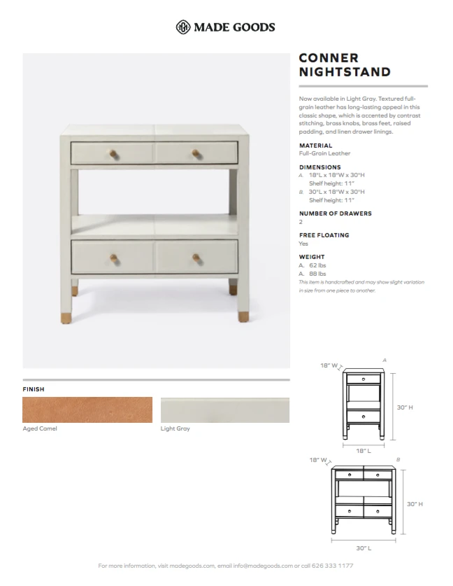 Made Goods Conner Single Nightstand Light Gray New Arrivals 3 Made Goods Conner Single Nightstand Light Gray New Arrivals