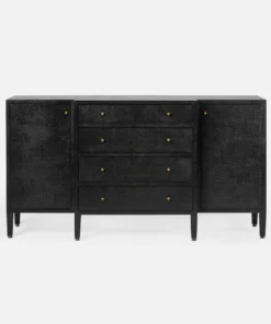 Made Goods Conrad Deep Drawer Buffet Black Faux Raffia New Arrivals