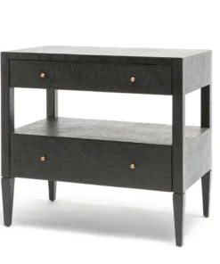 Made Goods Conrad Double Nightstand Black Faux Raffia