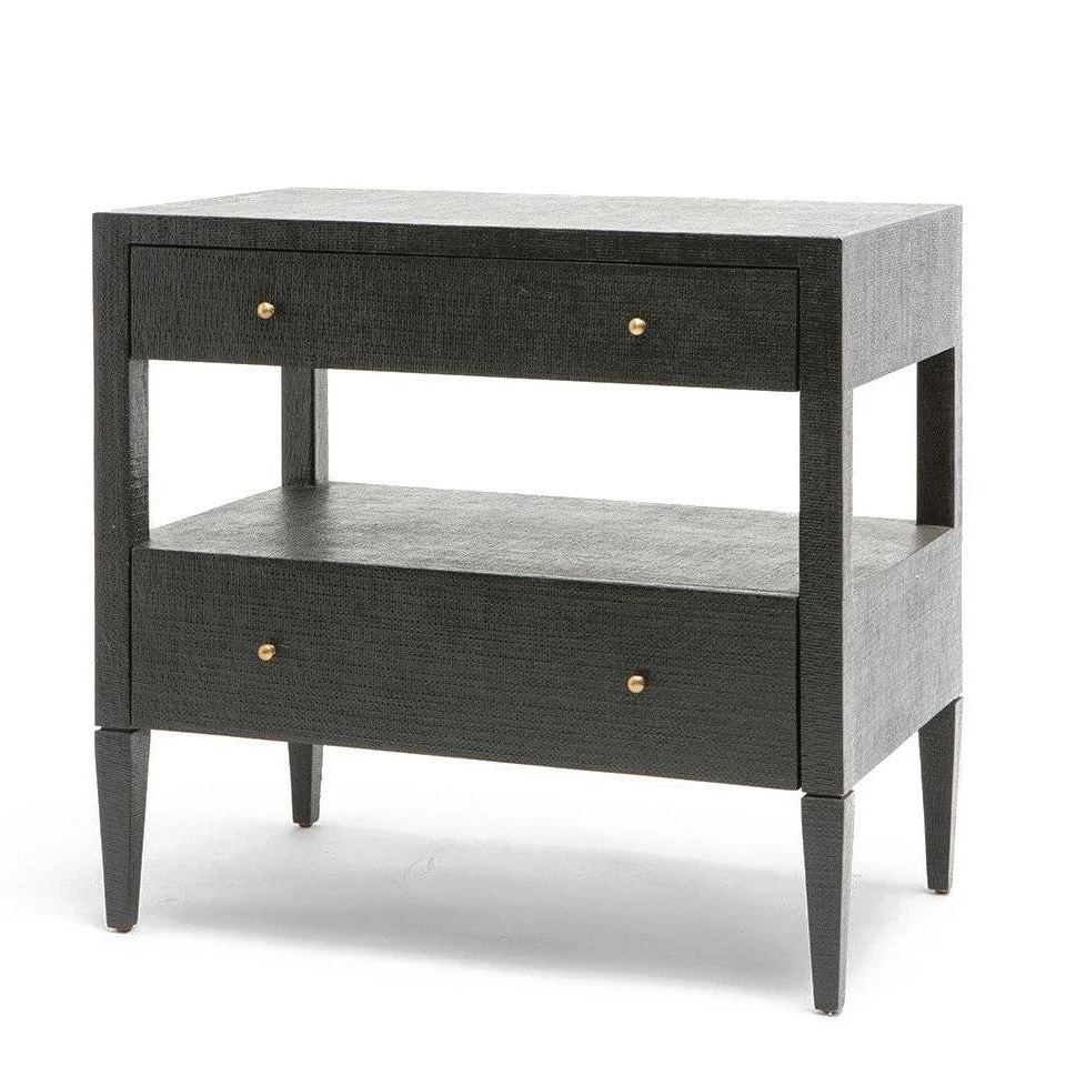 Made Goods Conrad Double Nightstand Black Faux Raffia 1 Made Goods Conrad Double Nightstand Black Faux Raffia
