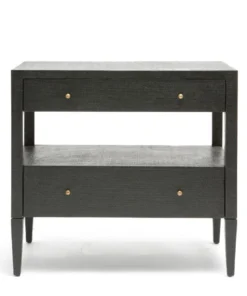 Made Goods Conrad Low Double Nightstand Black Faux Raffia New Arrivals