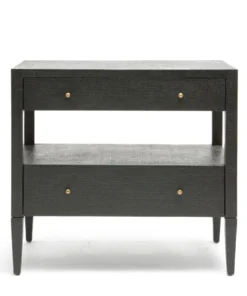 Made Goods Conrad Double Nightstand Black Faux Raffia