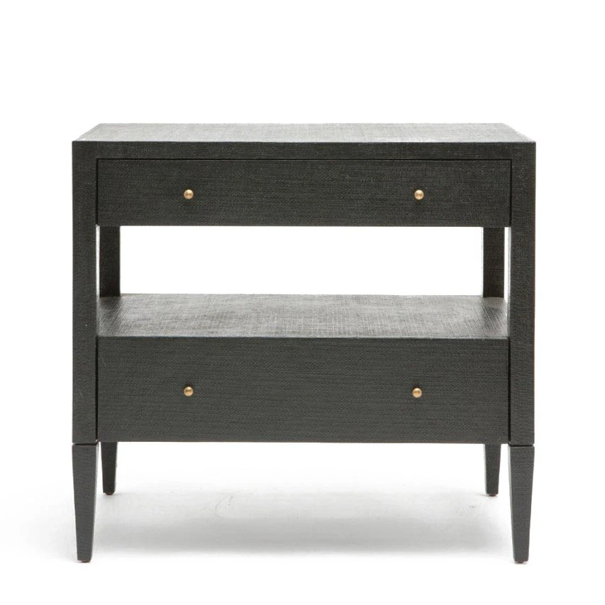 Made Goods Conrad Double Nightstand Black Faux Raffia 2 Made Goods Conrad Double Nightstand Black Faux Raffia