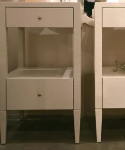 Made Goods New Arrivals Conrad Low Single Nightstand French Gray Faux Raffia