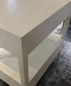 Made Goods Conrad Low Double Nightstand Off White Faux Raffia