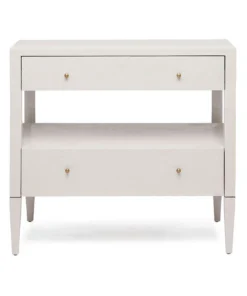 Made Goods Conrad Double Nightstand French Gray Faux Raffia