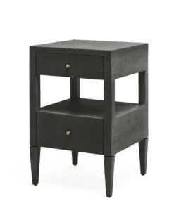 Made Goods New Arrivals Conrad Low Single Nightstand Black Faux Raffia