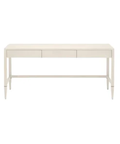 Made Goods Conrad 3 Drawer Desk Off White Faux Raffia