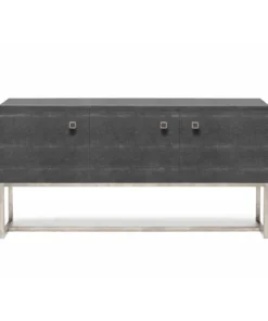 Made Goods Dallon 3 Door Buffet In Cool Gray Faux Shagreen And Silver
