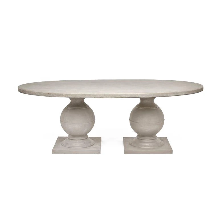 Made Goods Cyril Oval Dining Table Light Gray Concrete 3 Made Goods Cyril Oval Dining Table Light Gray Concrete