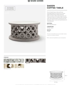 Made Goods Dagen Coffee Table Distressed Gray