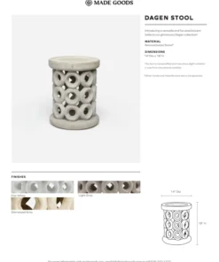 Made Goods Dagen Stool Light Gray