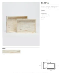 Made Goods New Arrivals Dakota Tray Set Natural Bone
