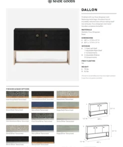 Made Goods Dallon 2 Door Buffet Black Faux Shagreen And Silver Steel New Arrivals 19 Made Goods Dallon 2 Door Buffet Black Faux Shagreen And Silver Steel New Arrivals