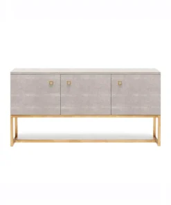 Made Goods Dallon 3 Door Buffet In Sand Faux Shagreen And Gold Or Silver New Arrivals