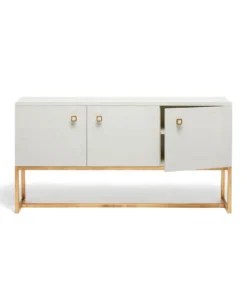 Made Goods New Arrivals Dallon 3 Door Buffet In Snow Faux Shagreen And Gold 13 Made Goods New Arrivals Dallon 3 Door Buffet In Snow Faux Shagreen And Gold