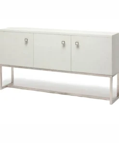 Made Goods Dallon 3 Door Buffet In Snow Faux Shagreen And Silver New Arrivals