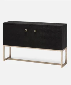 Made Goods Dallon 2 Door Buffet Black Faux Shagreen And Silver Steel New Arrivals
