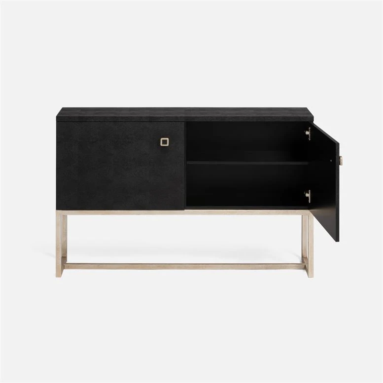Made Goods Dallon 2 Door Buffet Black Faux Shagreen And Silver Steel New Arrivals 6 Made Goods Dallon 2 Door Buffet Black Faux Shagreen And Silver Steel New Arrivals