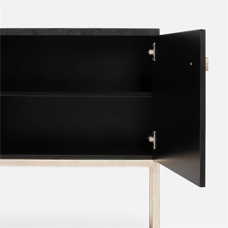 Made Goods Dallon 2 Door Buffet Black Faux Shagreen And Silver Steel New Arrivals 8 Made Goods Dallon 2 Door Buffet Black Faux Shagreen And Silver Steel New Arrivals