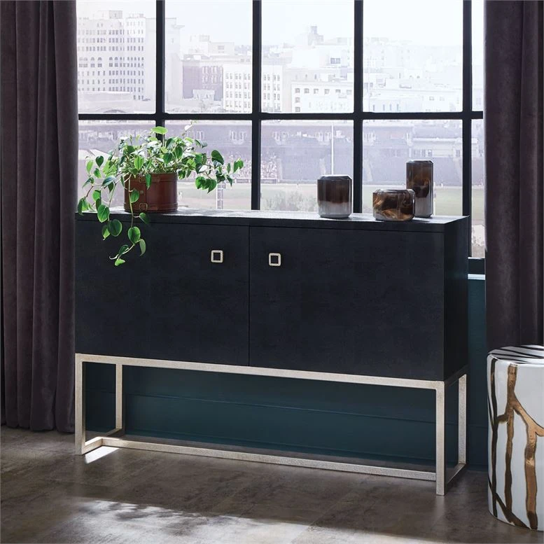 Made Goods Dallon 2 Door Buffet Black Faux Shagreen And Silver Steel New Arrivals 3 Made Goods Dallon 2 Door Buffet Black Faux Shagreen And Silver Steel New Arrivals