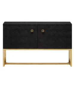 Made Goods Dallon 2 Door Buffet Black Faux Shagreen And Gold Steel New Arrivals