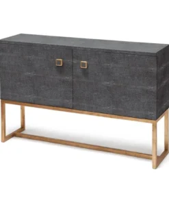 Made Goods Dallon 2 Door Buffet In Cool Grey Faux Shagreen With Gold New Arrivals