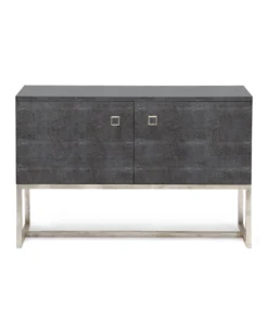 Made Goods Dallon 2 Door Buffet In Cool Grey Faux Shagreen With Silver